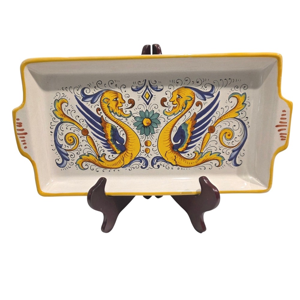 Deruta‎ Raffaellesco Dragon Platter Kitchen Wall Art Serving Tray Made in Italy